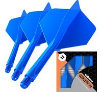 Unicorn Forge Integrated Dart Flights & Shafts | 1 Piece Construction for Perfect 90˚ Angle | Lightweight Tough Polymer | Standard Plus Shape & 2BA Thread | Medium Length Stem 26 mm | Blue | Set of 3