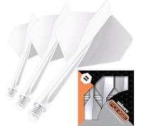 Unicorn Forge Integrated Dart Flights & Shafts | 1 Piece Construction for Perfect 90˚ Angle | Lightweight Tough Polymer | Standard Plus Shape & 2BA Thread | Medium Length Stem 26 mm | White | Set of 3