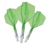 Unicorn Forge Integrated Dart Flights & Shafts | 1 Piece Design for Perfect 90˚ Fin Angle | Lightweight Tough Polymer | Plus Shape & Standard 2BA Thread | Medium Stem 26 mm | Clear & Green | Set of 3