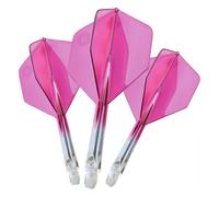 Unicorn Forge Integrated Dart Flights & Shafts | 1 Piece Design for Perfect 90˚ Fin Angle | Lightweight Tough Polymer | Plus Shape & Standard 2BA Thread | Medium Stem 26 mm | Clear & Pink | Set of 3