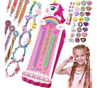 Unicorn Friendship Bracelet Making Kit for Girls Gifts Toys, Arts and Crafts Kit for Kids Age 5-12, Fun Pre-Cut Threads & Built-In Clip Weaving Styles, Xmas Birthday Girls Gift Ages 5 6 7 8 9 10 11 12