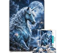Unicorn Galaxy Moon Castle Jigsaw Puzzle 1000pcs (38x26cm) Gift for Adults | For a classic tabletop challenge: Adult jigsaw puzzle with 1000 pieces can be enjoyed across several sessions.