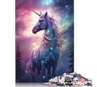 Unicorn Galaxy Puzzles 500 Pieces Wood Puzzles For Adults Teenagers Teenager Man Woman Gift 500pcs (52x38cm)