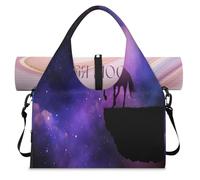Unicorn Galaxy Sports Duffel Bag for Women Men Unicorn Horse Weekend Overnight Bag with Shoe Compartment Shoulder Tote Luggage Bag for Yoga Gym Travel