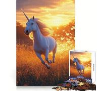 Unicorn Galloping In Golden Field 1000 Pieces Jigsaw Puzzles for Teenagers Memory Strength Restful Escape Fine Cut Festive Surprise (38x52cm)