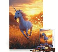 Unicorn Galloping In Golden Field Jigsaw Puzzles for Teenagers 1000 Smart Training Happy Idle Time Flawless Cut Joyful Xmas (38x26cm)