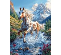 Unicorn Galloping on The Mountain Waves 300 Piece Premium Jigsaw Puzzle Animal Plant Adult Jigsaws Educational Game Hobby Home Decor Winter Gift Durable Wooden Cardboard 300 PCS