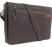 UNICORN Genuine Leather Laptop Messenger Bag for Men | 16.4 Inch Slim Office Shoulder Bag | Brown Crossbody Work Bag for Professionals, College, Travel | Durable and Stylish Briefcase