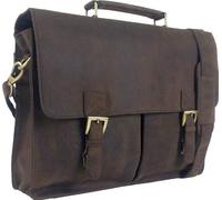 UNICORN Genuine Leather Messenger Bag for Men | Classic Dual Buckle Design | Vintage Brown Crossbody Office Bag | Adjustable Shoulder Strap Satchel for Laptop, Work & Travel