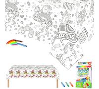 Unicorn Giant Colouring Table Cloths,Party Tablecloth Colouring Poster with 18 Paint Pen,47x71inch Colour In Table Cloth Drawing Paper Roll Table Cover Colouring Sheet for Unicorn Birthday Party