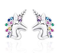 Unicorn Gifts, Daughter Gifts from Moms, No Matter The World is Dark, We Can Light It Up Together, Hypoallergenic Stud Earrings Gift for Mothers Grown Teenager from Father on Birthday, Graduation