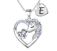 Unicorn Gifts for Girls - Heart & Initial Necklaces | Unicorn Jewelry for Girls - Birthday, Christmas & Valentines Gifts