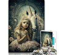 Unicorn Girl 1000 Piece Jigsaw Puzzle for Adults And Teenagers,Quiz Game Wall Decoration Unique Birthday And Xmas Gifts 50x75cm