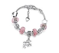 Unicorn Girls Bracelets,Crystal Bead DIY Pink Bracelet,Cute Cartoon Unicorn Accessory,Children's Day Gift,Birthday Party Decorations,Beaded Cartoon Girl Bracelet