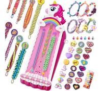 Unicorn Girls Toys Friendship Bracelet Making Kit, 182 Pcs Arts and Crafts Kit for Kids Age 5-12, Fun Pre-Cut Threads & Built-In Clip Weaving Styles, Xmas Birthday Gift for Girls Age 4 5 6 7 8 9 10 11
