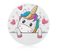 Unicorn Glass Cutting Board Scratch Resistant Round Chopping Board for Kitchen 20 cm