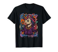 Unicorn Graffiti Urban Street Art Fantasy Animal T-Shirt