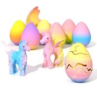 Unicorn Hatching Rainbow Eggs for Kids - 6 Pack Unicorn Toys Craft Kits for Boys & Girls, Birthday Easter Basket Stuffers Crafts Gift for Kids 3+ Year Old - Girl Gifts for Ages 3 4 5 6 7 8 Multicolor