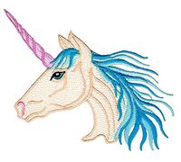 Unicorn Head Colourful Iron-On or Sew-On Patch for Clothes Embroidered Iron-On Patch Horse Patch Size 11.0 x 9.0 cm