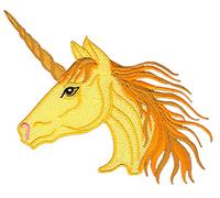 Unicorn Head Yellow Iron-On or Sew On Patch for Clothes Embroidered Iron-On Patch Applique Horse Patch Size 11.0 x 9.0 cm