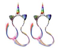 Unicorn Headband, Unicorn Headband Children, Rainbow Headband - Colourful Flashing Luminous, Cute Cartoon Design and Removable, for Party, Halloween, Carnival