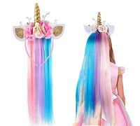 Unicorn Headband with Colourful Synthetic Hair