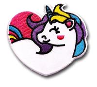 Unicorn Heart Patch - Cute Rainbow Fairy Tale Embroidered Badge - Iron On or Sew On Applique for Kids, Girls, Jackets, Backpacks, DIY Clothing, Craft Supplies