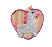Unicorn Heart Unicorns - Iron On Patches Adhesive Emblem Stickers Appliques, Size: 2.48 x 2.48 Inches