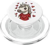 Unicorn Hearts Women's Love Valentine's Day Girls Unicorn PopSockets PopGrip for MagSafe