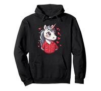 Unicorn Hearts Women's Love Valentine's Day Girls Unicorn Pullover Hoodie