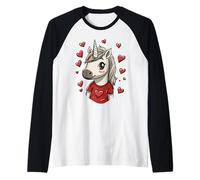 Unicorn Hearts Women's Love Valentine's Day Girls Unicorn Raglan Baseball Tee