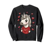 Unicorn Hearts Women's Love Valentine's Day Girls Unicorn Sweatshirt