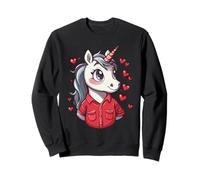 Unicorn Hearts Women's Love Valentine's Day Girls Unicorn Sweatshirt