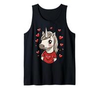 Unicorn Hearts Women's Love Valentine's Day Girls Unicorn Tank Top