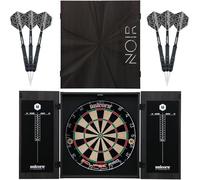 Unicorn Home Darts Centre | Noir | Eclipse Pro Dartboard & Black Cabinet | Sisal Bristle Board with Staple-Free Construction | Wipe-Clean Scoring Blackboard | includes 2 Sets of Darts