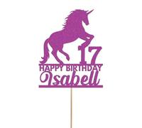 Unicorn Horse Cake Topper Personalised Animal Birthday Cake Decoration Any Name & Age | Personalised Cake Topper with Custom Name & Age | Birthday Party Decoration | Purple