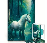 Unicorn Horse Fantasy Jigsaw Puzzles for Adults 1000 Think Boost Game Precise Interlock Structure Easy to Learn Family Enjoyment (50x75cm)