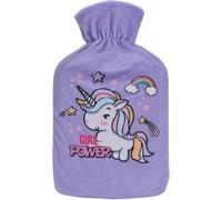 Unicorn Hot Water Bottle with Soft Flannel Cover | BS1970 Certified | Leak-Proof Natural Rubber Hot Water Bag for Cramps, Pain Relief & Winter Warmth | Large Opening for Safe & Easy Fill - 1L