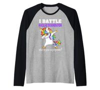 Unicorn I Battle Macular Degeneration Awareness Raglan Baseball Tee