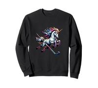 Unicorn Ice Hockey Player Rainbow Fantasy Rink Sweatshirt