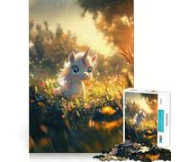 Unicorn in A Meadow Jigsaw Puzzle1000 Pieces Mind Train Fun Clean Cut Sturdy Components Captivating Leisure for Cozy Indoors (38x52cm)