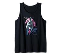 Unicorn in A Suit - Animal Fantasy Pink Cotton Candy Funny Tank Top