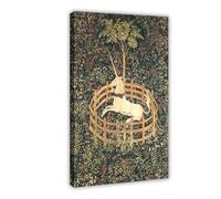 Unicorn in Captivity Canvas Art Poster And Wall Art Picture Print Modern Family Bedroom Decor Frame 24x36inch(60x90cm)