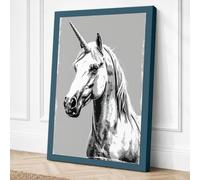 Unicorn in Charcoal Canvas Wall Art Print 24x16 Inch (61 x 41 cm)