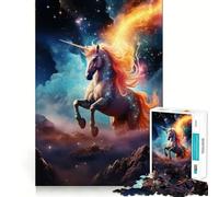 Unicorn in Cosmic Nebula Jigsaw Puzzle 1000 Piece Creative Skill Toy Clean Cut Sturdy Components Travel-friendly Brain Game Gift (38x52cm)