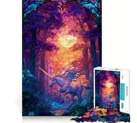 Unicorn in Enchanted Forest Jigsaws for Adults1000 Pieces Brain Memory Game Fine Cut Premium Finishing Engaging Way to Pass Free Hours (38x26cm)