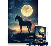 Unicorn In Moonlight 1000 Pieces Puzzles for Adults Memory Enhance Gentle Pastime Accurate Cut Thoughtful Gift (38x52cm)