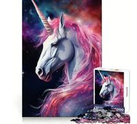 Unicorn in Space And Stars 1000-piece Puzzle for Teenagers Mind Recall Happy Idle Time Firm Interlock Seasonal Gift (50x75cm)
