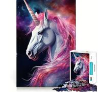 Unicorn in Space And Stars Jigsaw for Adults 1000 Pieces Brain Memory Game Laser Cut for Flawless Fit Unique Gift for Stress Relief (38x26cm)