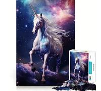 Unicorn in Space Jigsaw 1000 Pieces Memory Skill Fun Smooth Edge Perfect Interlock Fun-filled Way to Fill Empty Hours (38x26cm)